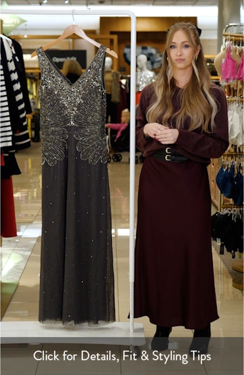 Beaded Sleeveless Chiffon Dress, sales video thumbnail