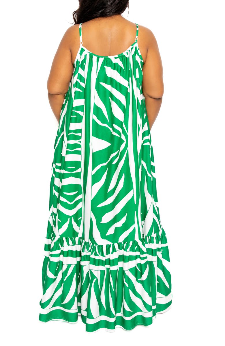 BUXOM COUTURE Animal Print Maxi Dress, Alternate, color, Green