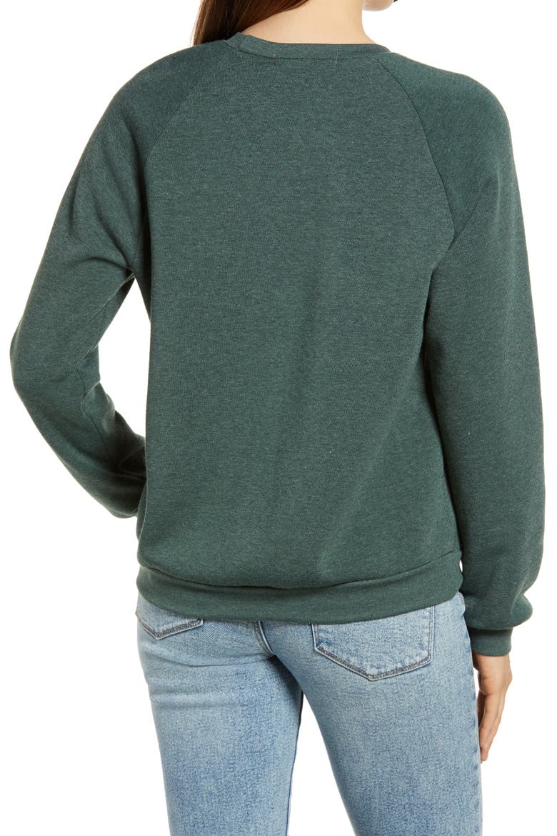 Be Generous Graphic Sweatshirt, Alternate, color, HEATHER FOREST