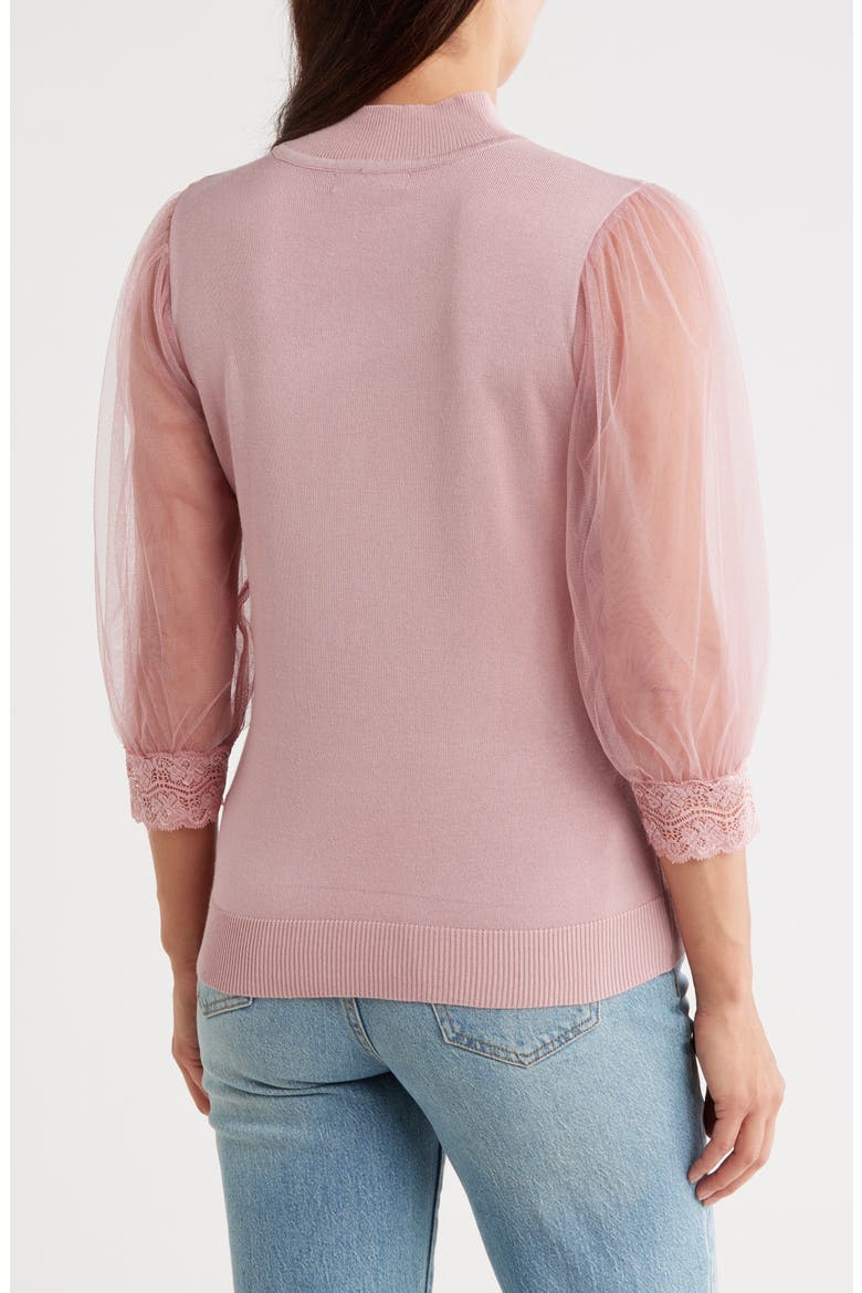 Harmony Mesh Sleeve Sweater, Alternate, color, ZEPHYR
