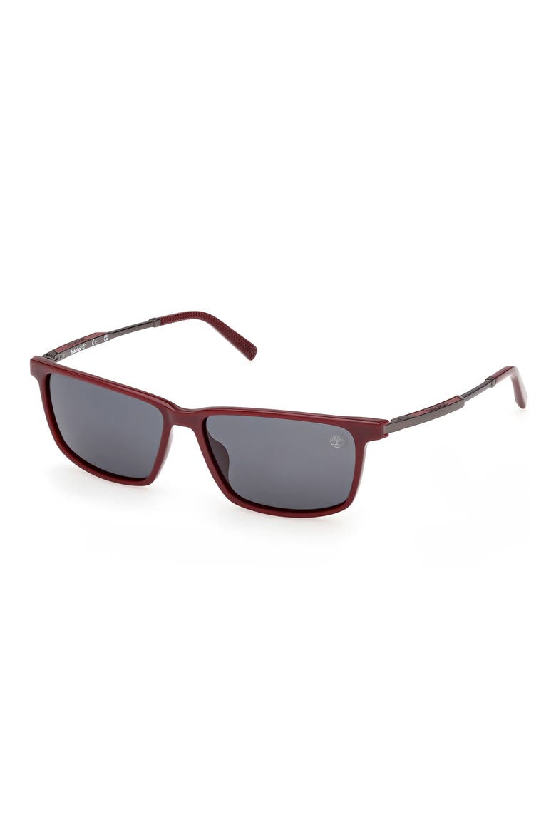 57mm Sunglasses, Alternate, color, SHINY RED / SMOKE POLARIZED