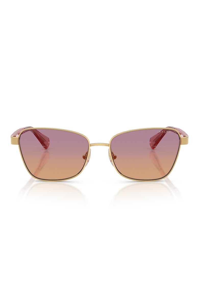 56mm Oversize Gradient Irregular Sunglasses, Main, color, SHINY GOLD / GRADIENT ROSE