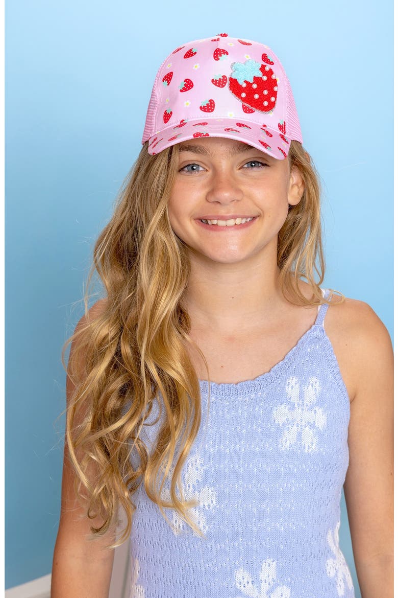 Kids' Berry Trucker Hat, Alternate, color, COTTON CANDY