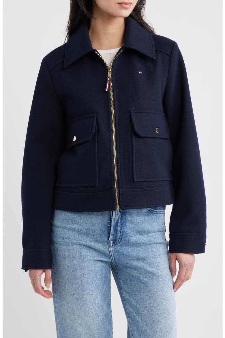Crop Work Jacket, Alternate, color, NAVY