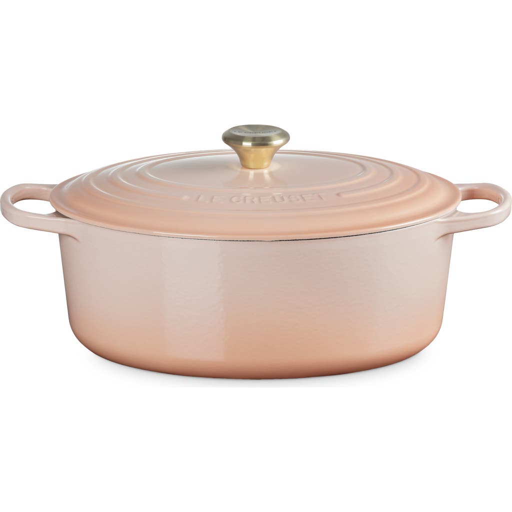 Le Creuset Signature 8-quart Oval Enamel Cast Iron French/dutch Oven In Peche