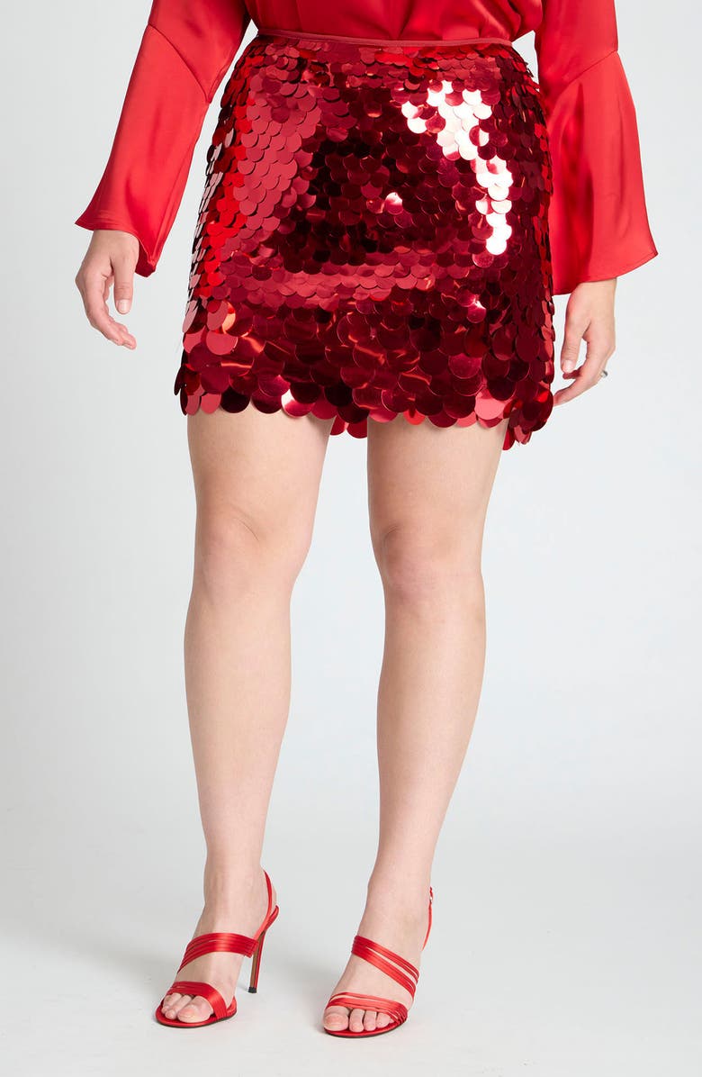 ELOQUII Paillette Miniskirt, Main, color, 