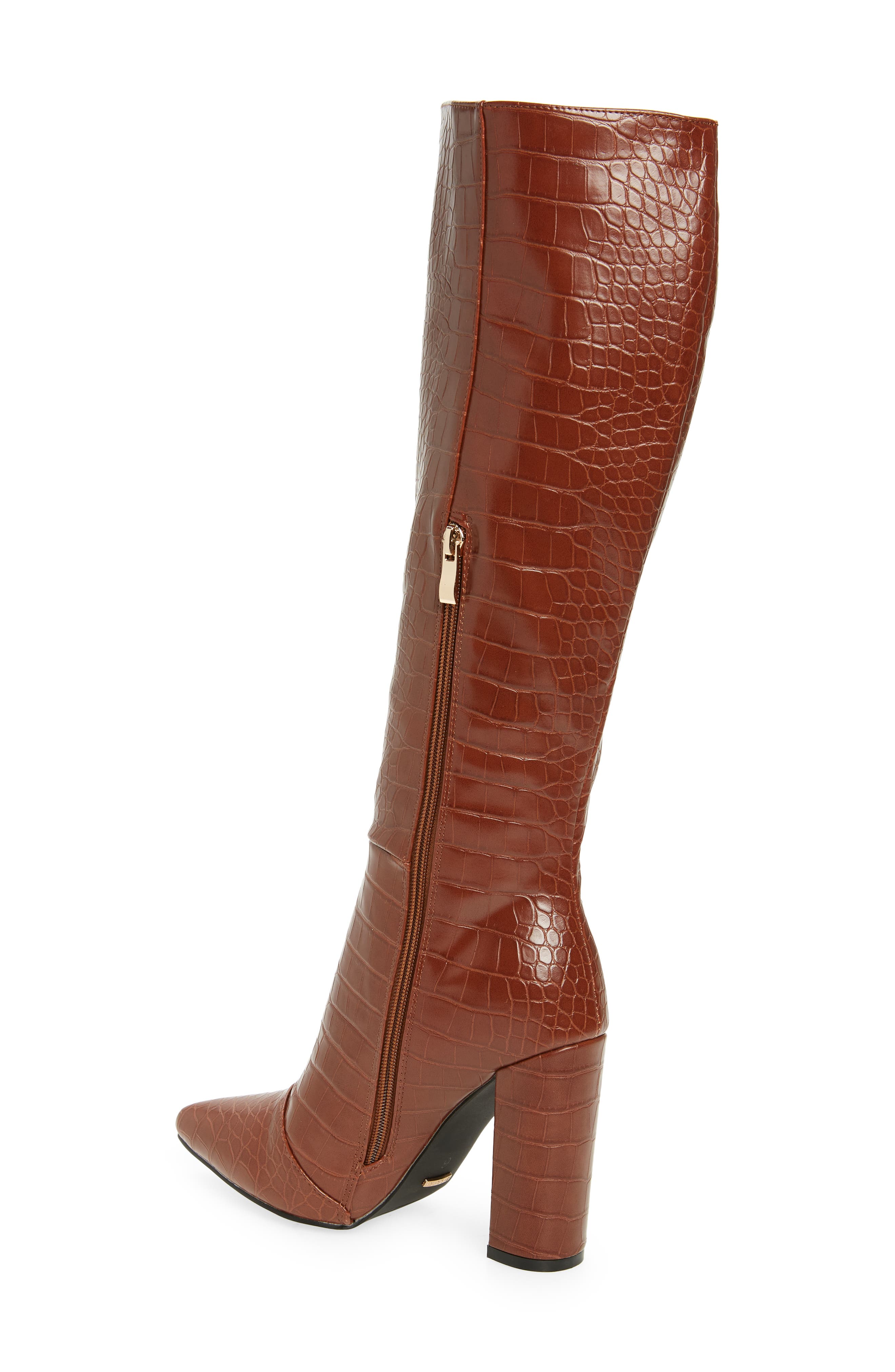 Milla Faux Leather Pointed Toe Boot, Alternate, color, SEPIA