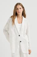 Brunello Cucinelli Cotton organza blazer with dazzling broderie anglaise with monili