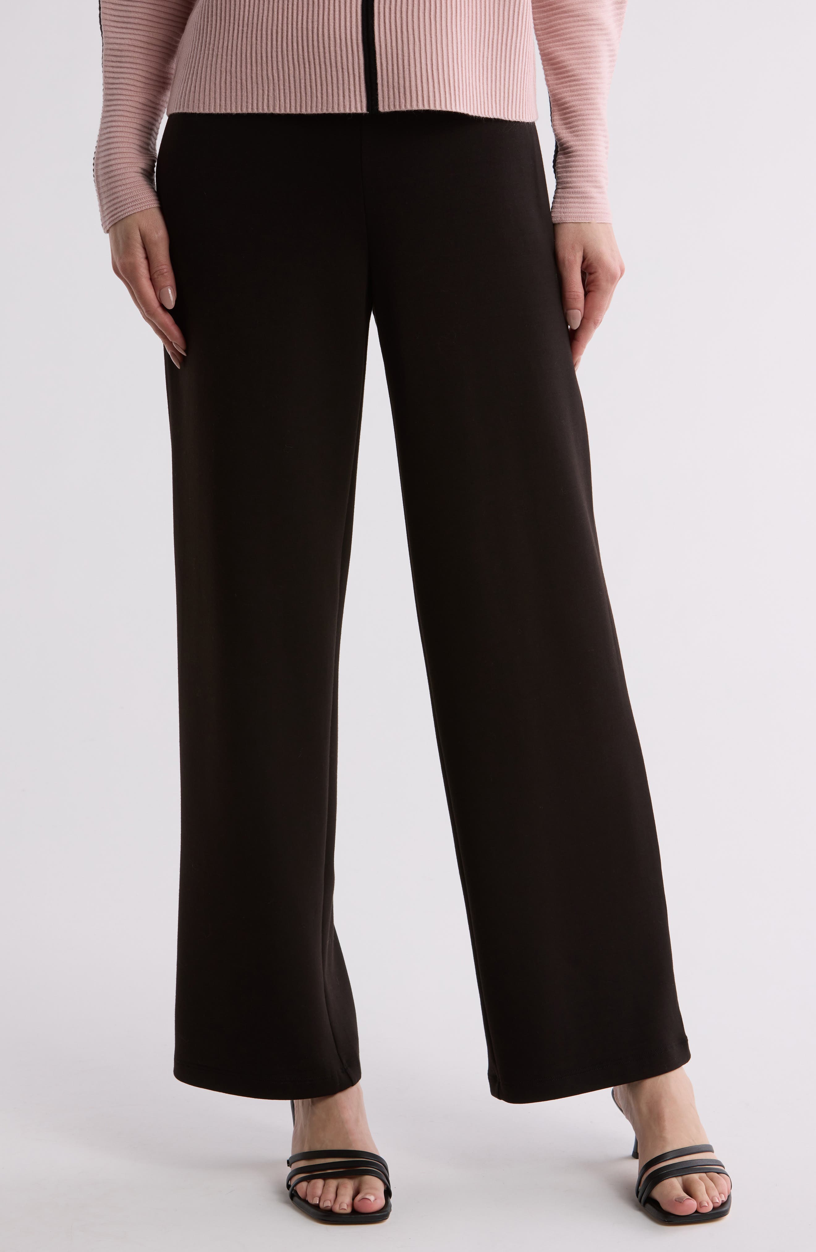 T Tahari Scuba Knit Wide Leg Pants
