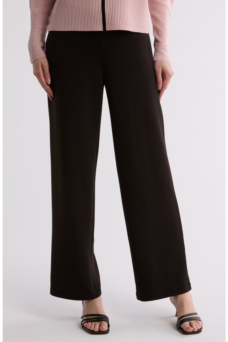 Scuba Knit Wide Leg Pants, Main, color, BLACK