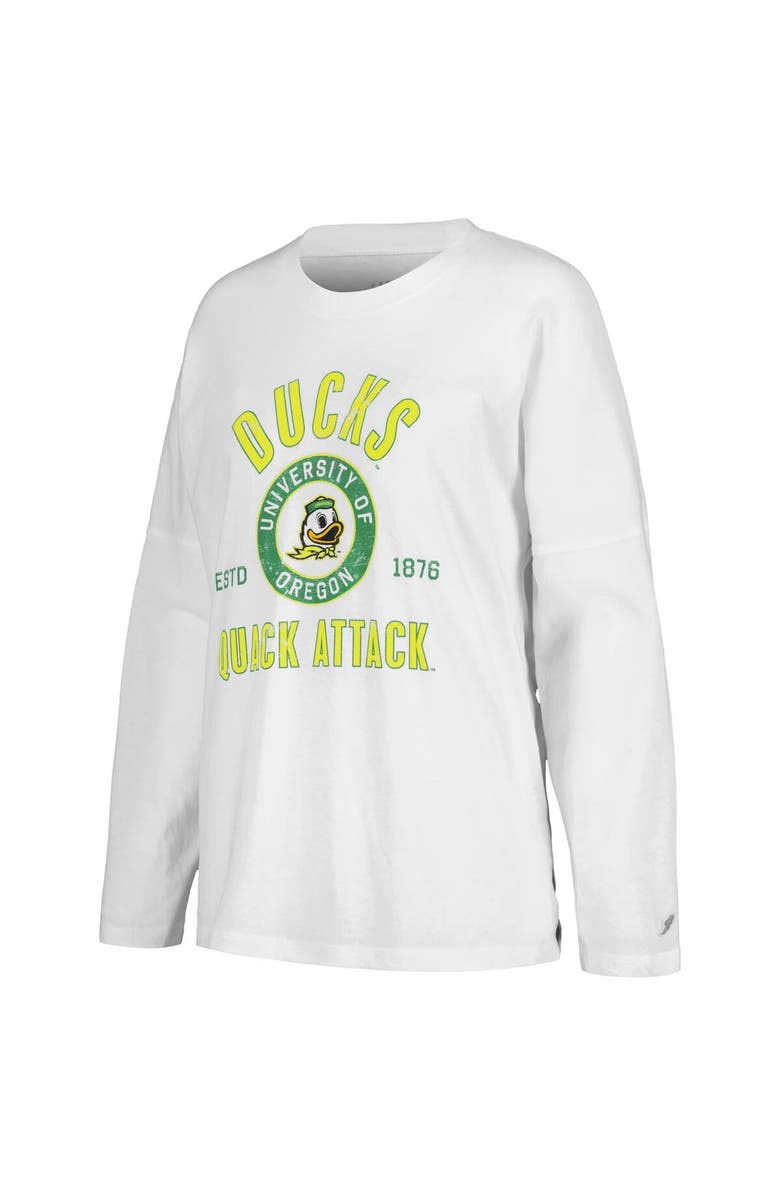 LEAGUE COLLEGIATE WEAR Women's League Collegiate Wear White Oregon Ducks Clothesline Oversized Long Sleeve T-Shirt, Alternate, color, White