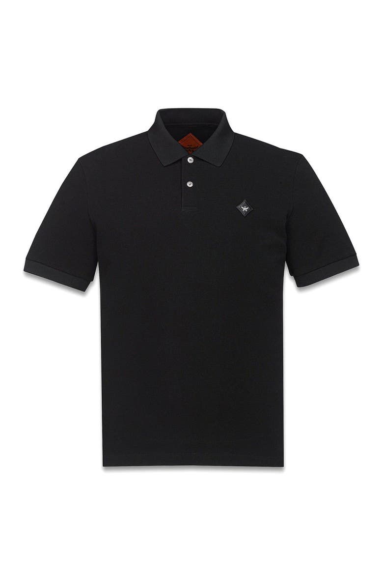 Diamond Patch Piqué Polo, Alternate, color, Black