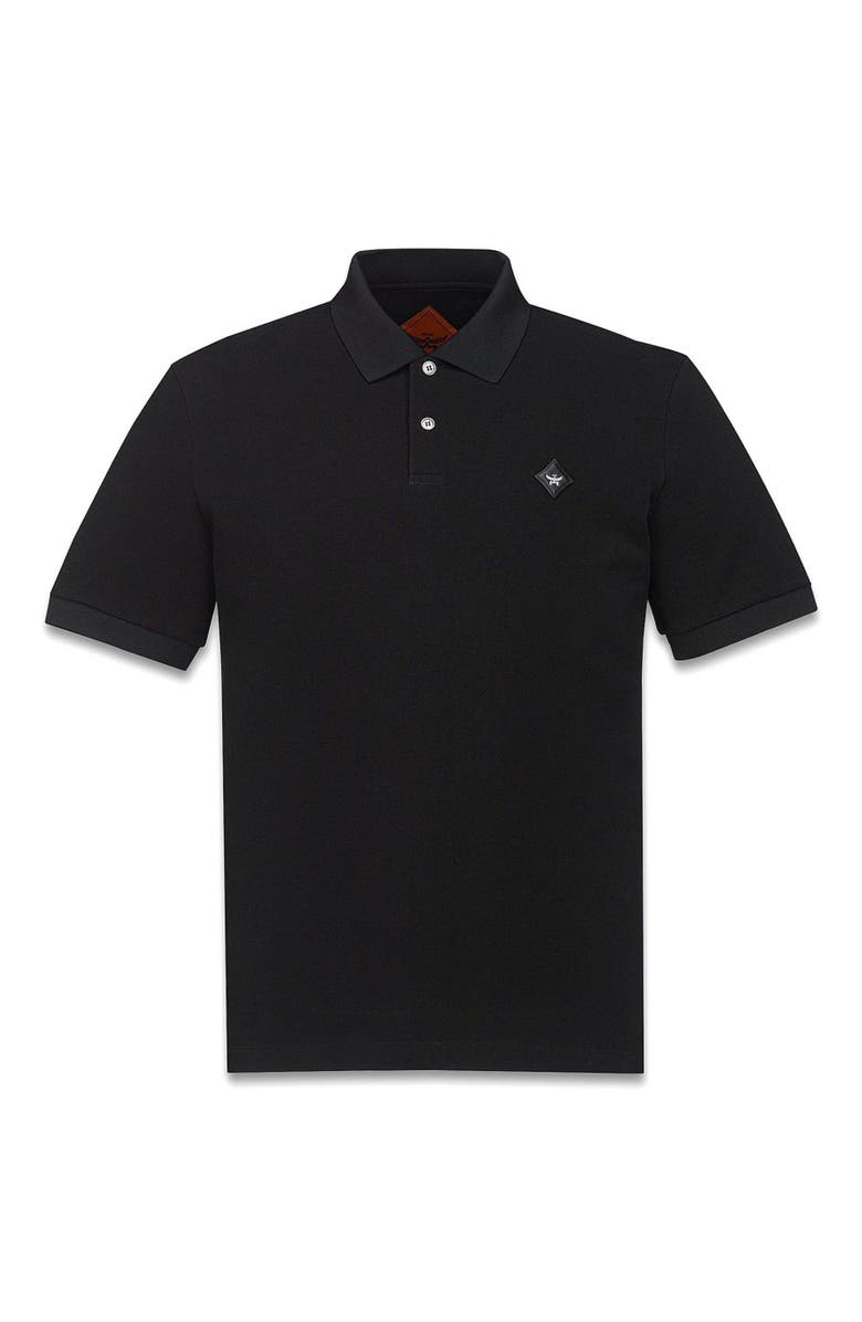 MCM Diamond Patch Piqué Polo, Alternate, color, Black