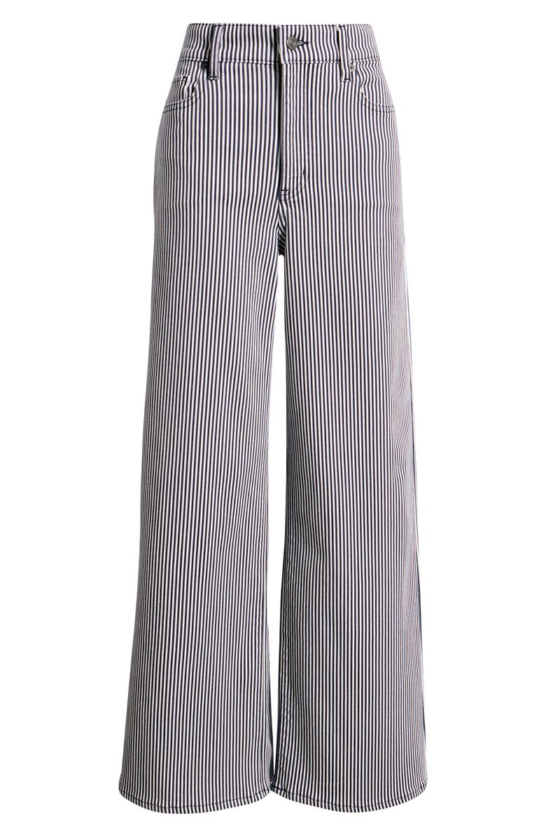 FRAME Le Slim Palazzo High Waist Wide Leg Jeans, Alternate, color, Navy Stripe