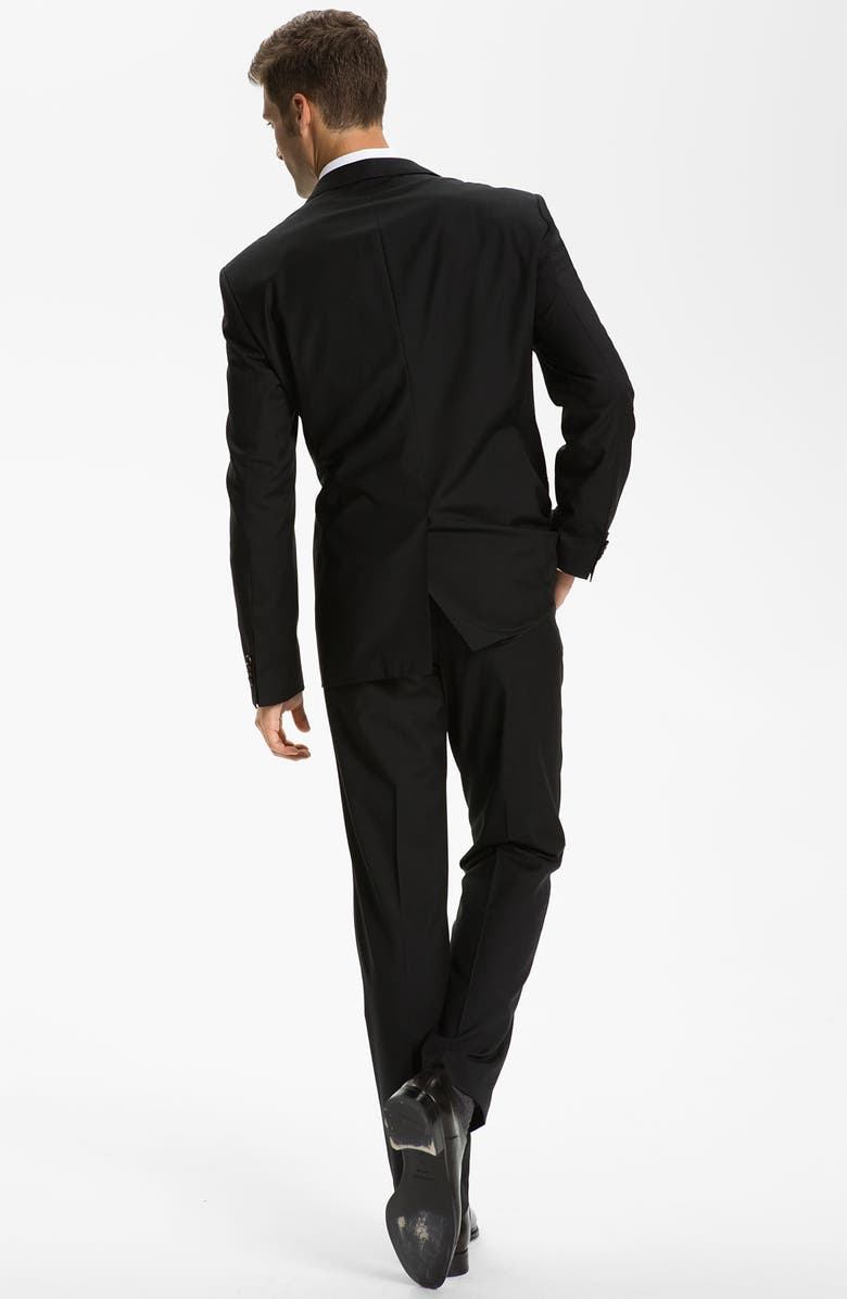 BOSS 'James/Sharp' Trim Fit Black Super 120s Wool Suit, Alternate, color, 