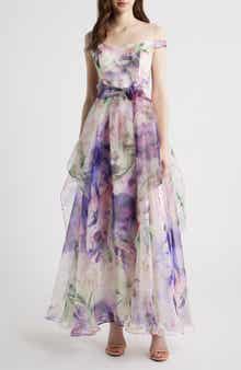 Floral Off the Shoulder Ballgown