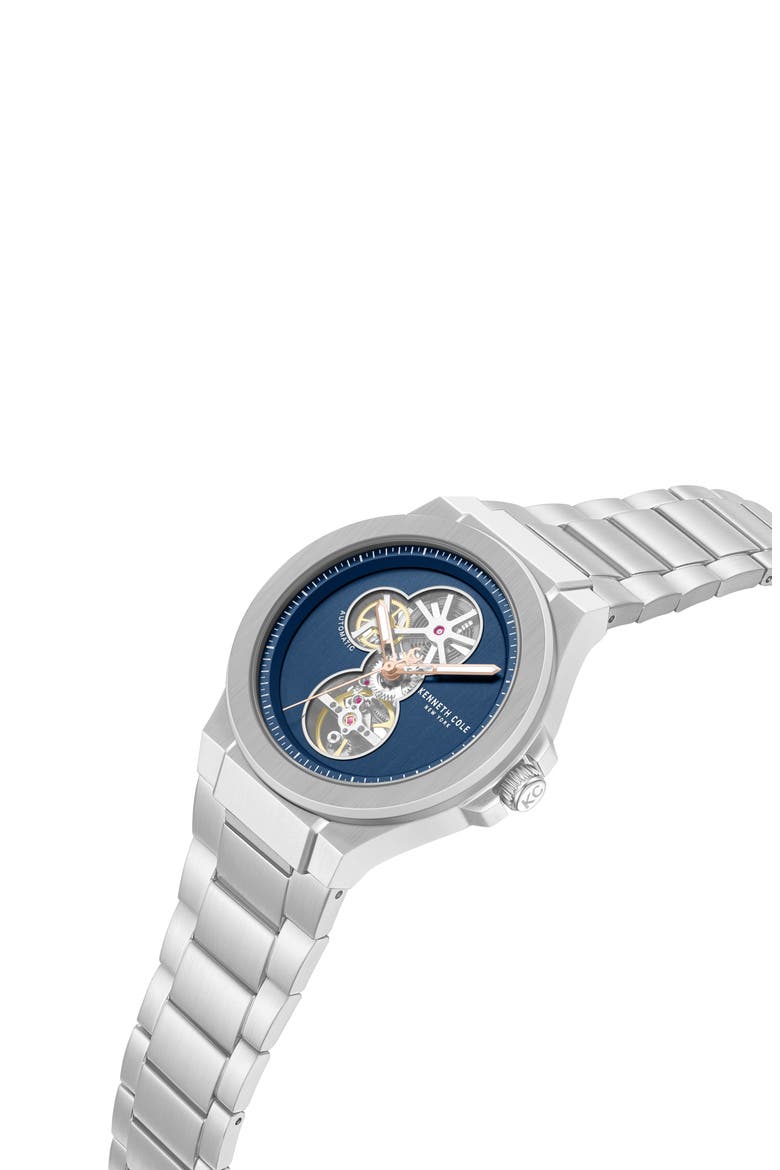 Grove Open Heart Automatic Watch, 43mm, Alternate, color, SILVER