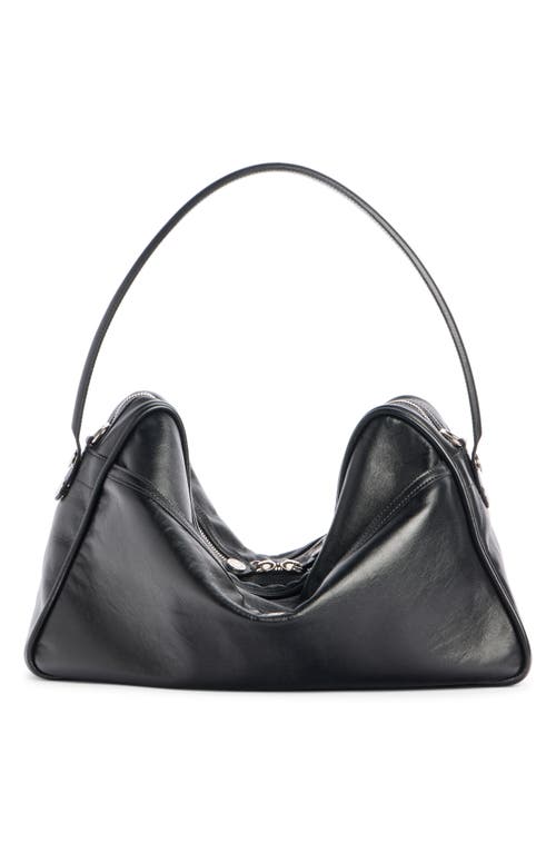 Acne Studios Medium Camero Leather Shoulder Bag In Black