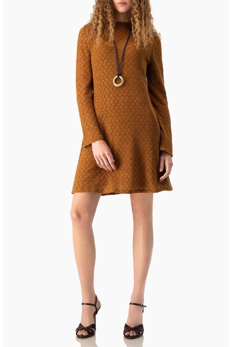 Charm-Detail Knit Sheath Dress, Alternate, color, Light Brown