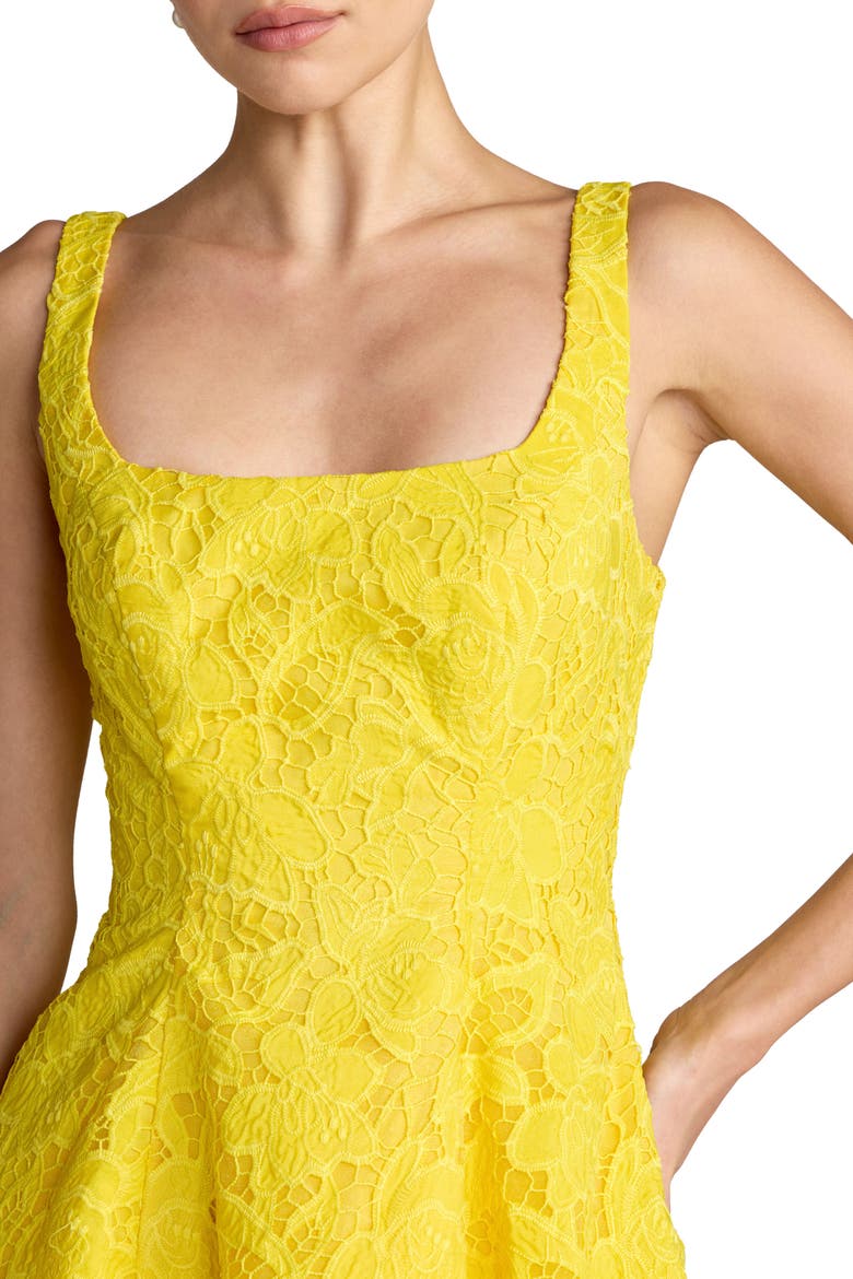 Sleeveless Lace Scoop Neck Midi Dress with Pockets, Alternate, color, Buttercup