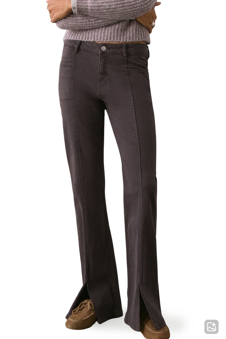 Slit Hem Mid Rise Flare Jeans, Main, color, CHARCOAL