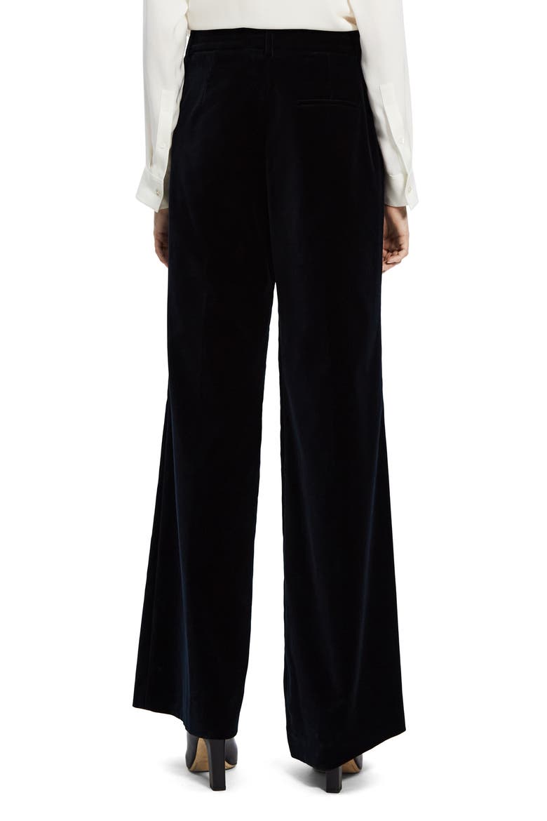 Demitria Stretch Velveteen Flare Leg Trousers, Alternate, color, BALTIC - XHX