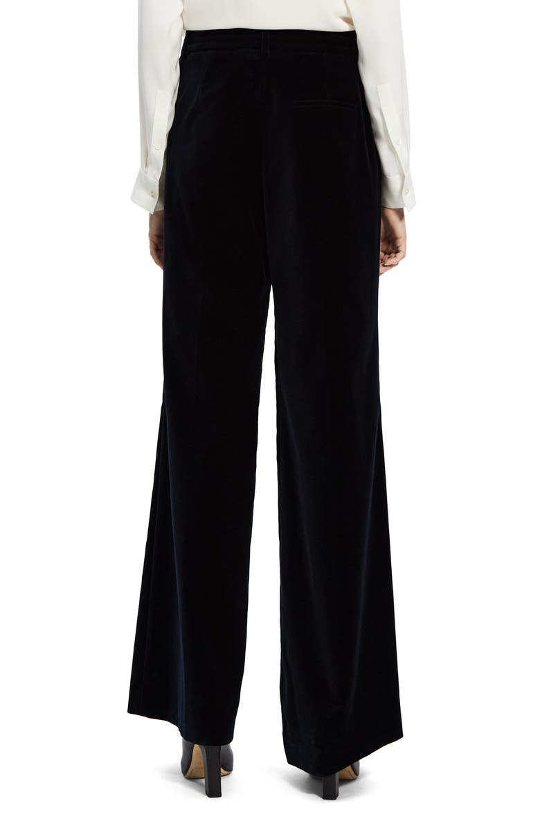Theory Demitria Stretch Velveteen Flare Leg Trousers, Alternate, color, Baltic - Xhx