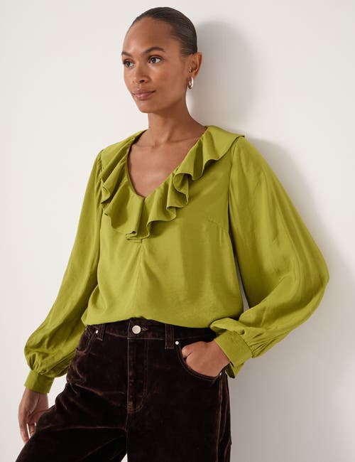 Hush Air Flow Ruffle Blouse In Green