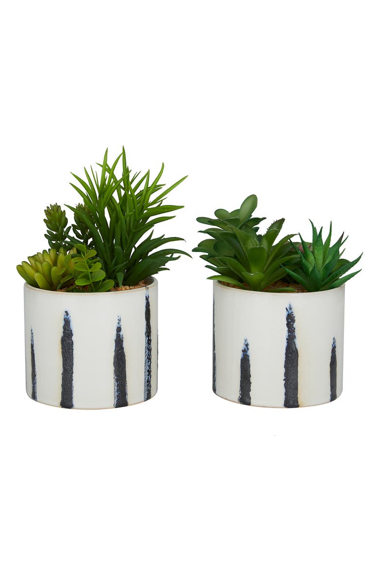 Novogratz Artificial Potted Succulent 2-Piece Set, Alternate, color,