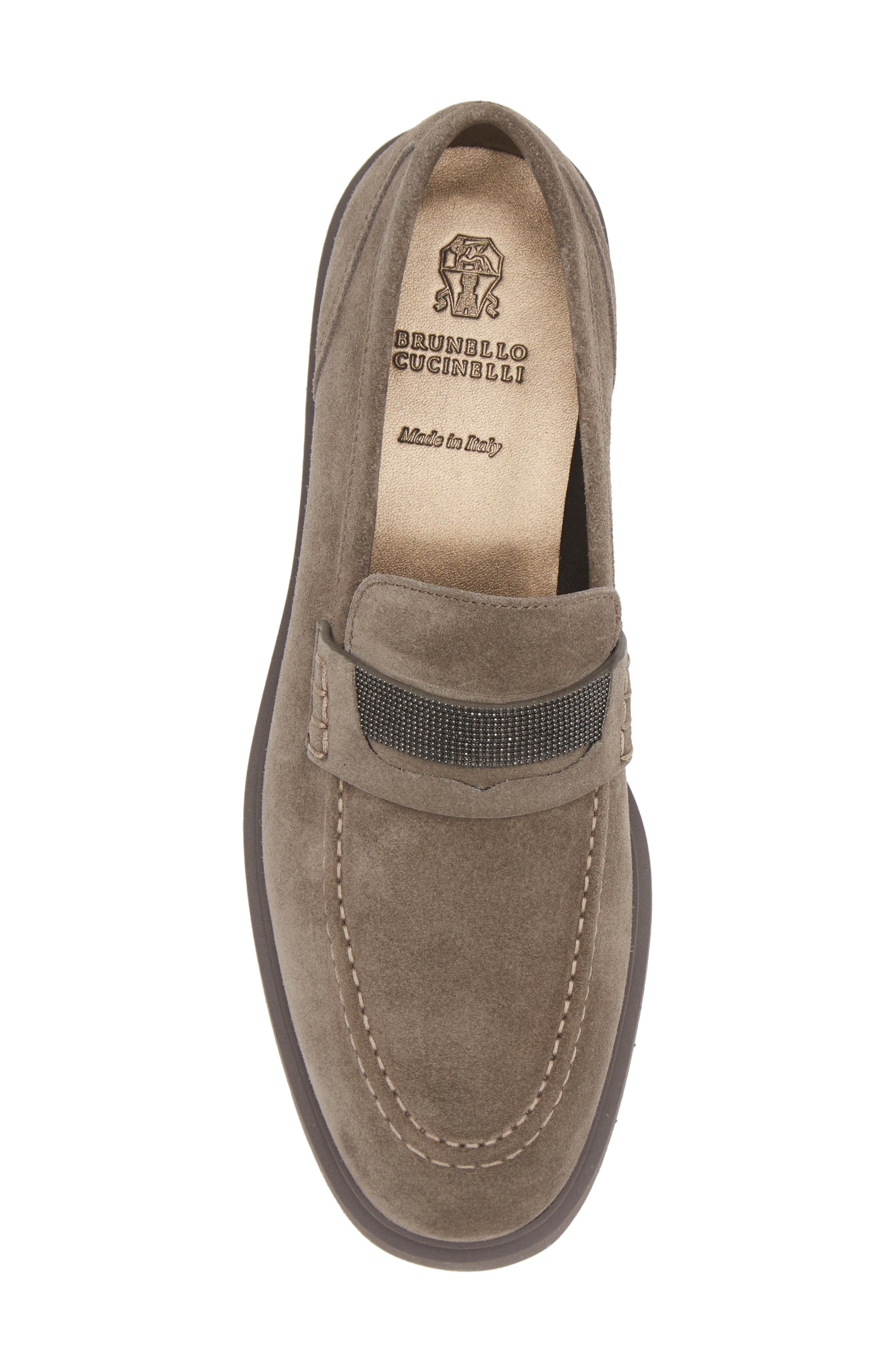 Brunello Cucinelli Monili Trim Loafer, Alternate, color, C8212 Dark Grey