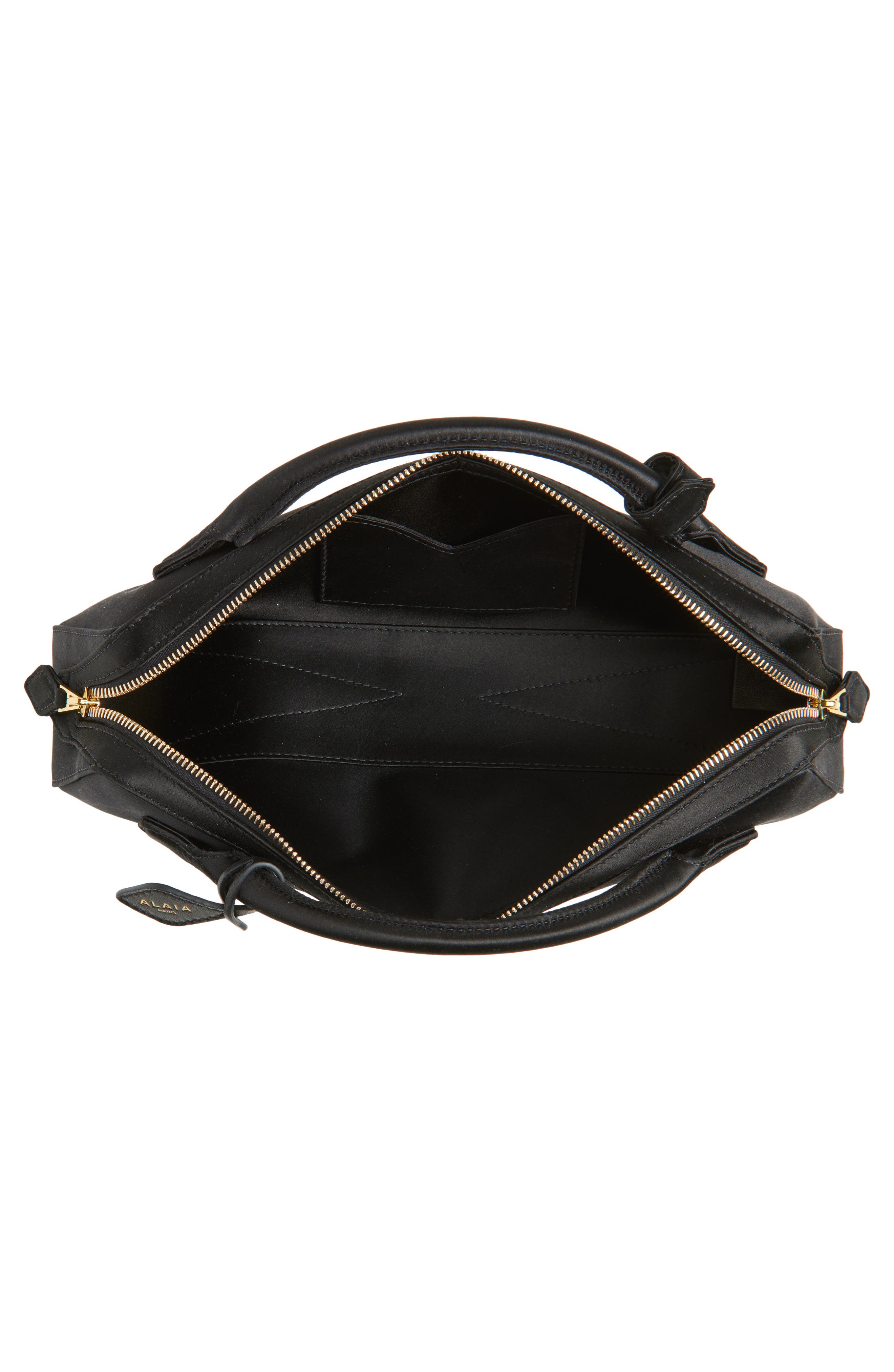 Alaïa Le Teckel Silk Handbag, Alternate, color, Noir