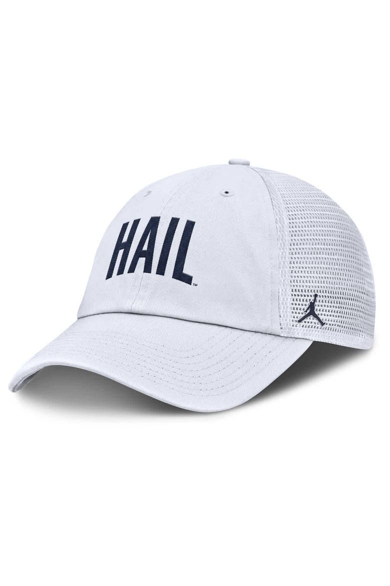Men's Jordan Brand White Michigan Wolverines Club Campus Trucker Adjustable Hat, Main, color, White