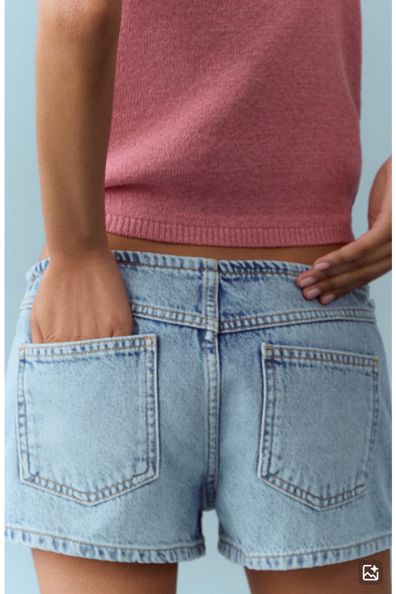 Convertible Denim Skort, Alternate, color, LIGHT BLUE