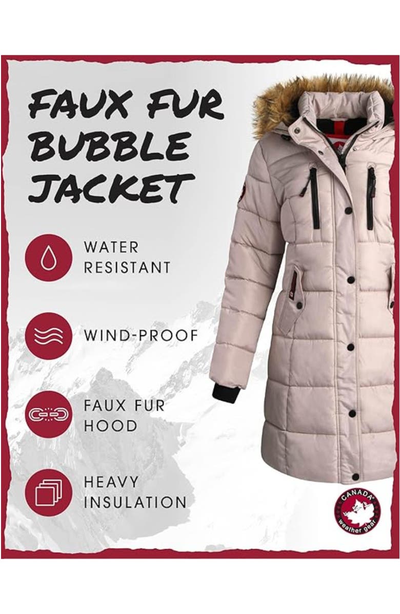 CANADA WEATHER GEAR Women's Heavyweight Long Parka Jacket, Alternate, color, Sand
