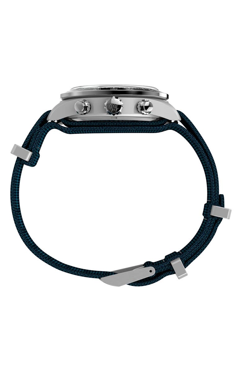 Timex<sup>®</sup> Waterbury Heritage Chronograph Webbing Strap Watch, 39mm, Alternate, color, Blue