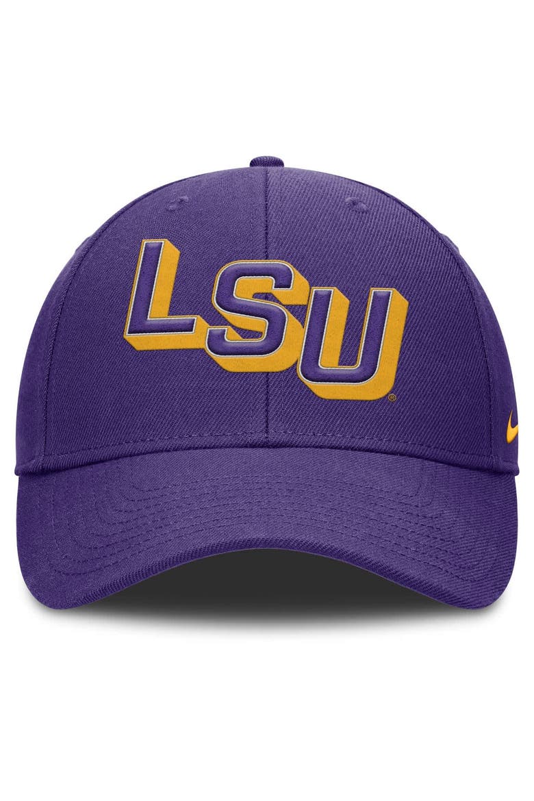 Men's Nike Purple LSU Tigers Slanted Primetime Rise Performance Adjustable Hat, Alternate, color, Purple