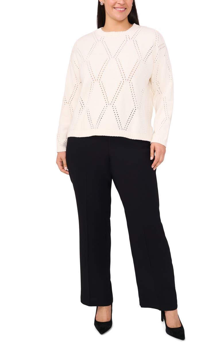 Halogen<sup>®</sup> High-Low Crewneck Sweater, Alternate, color, New Ivory