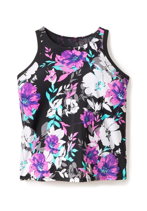 Swim 365 Longer-length Racerback Tankini Top In Black