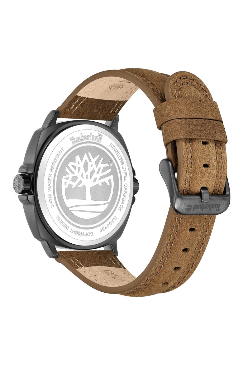 Williston Leather Strap Watch, 48mm, Alternate, color, BROWN/ SILVER