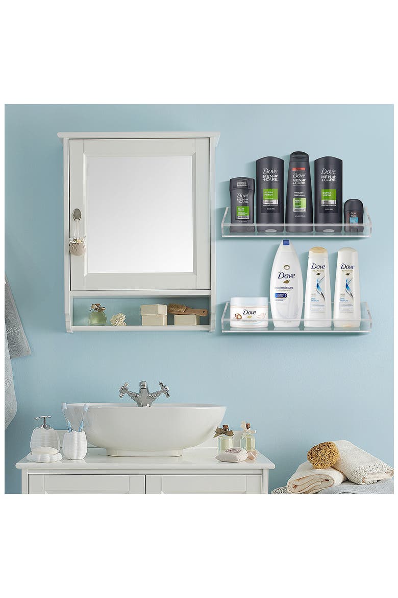 Acrylic Bathroom Shelf - Set of 2, Alternate, color, CLEAR