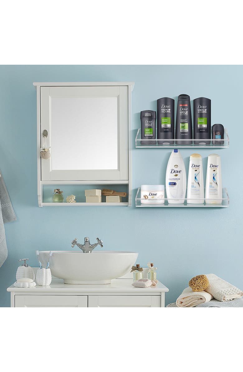 SORBUS Acrylic Bathroom Shelf - Set of 2, Alternate, color, Clear