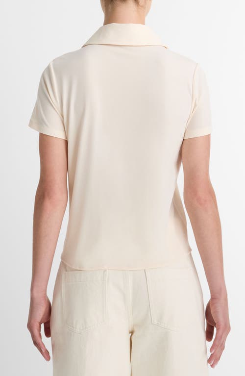 Shop Vince Short Sleeve Button-up Shirt In Flaxen