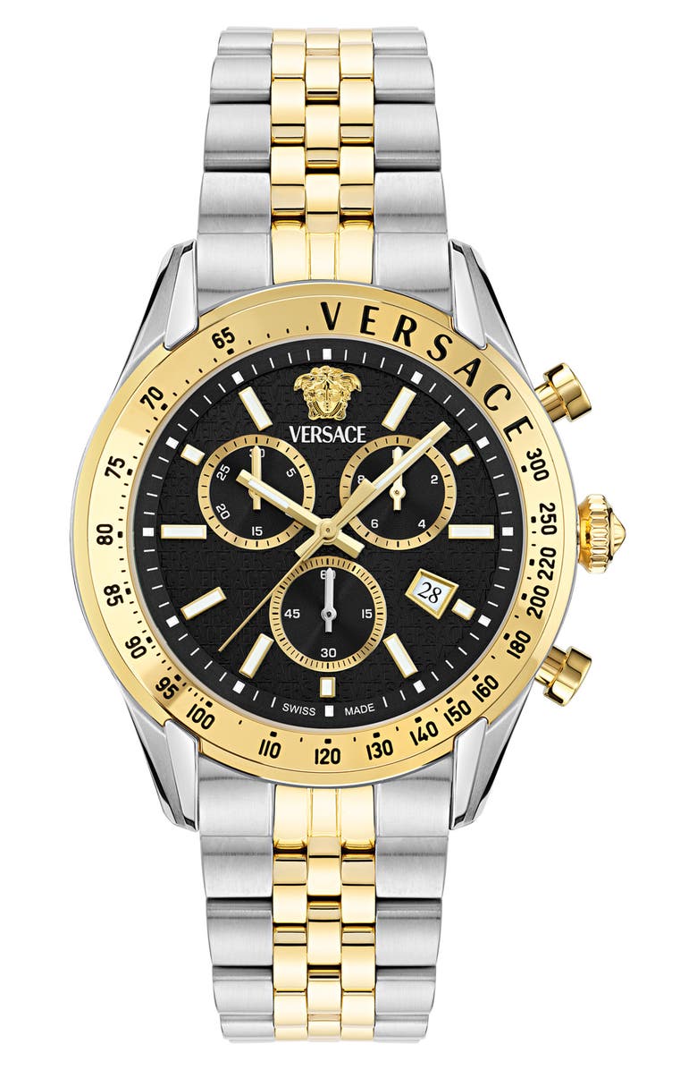 Versace Master Chronograph Bracelet Watch, 44mm, Main, color, Two Tone