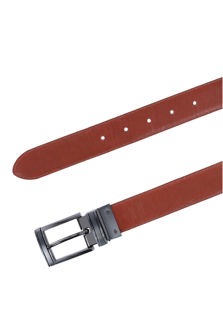 Maverick 32mm Reversible Leather Dress Belt, Alternate, color, Navy to Tan