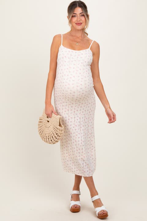 Floral Pointelle Knit Midi Dress