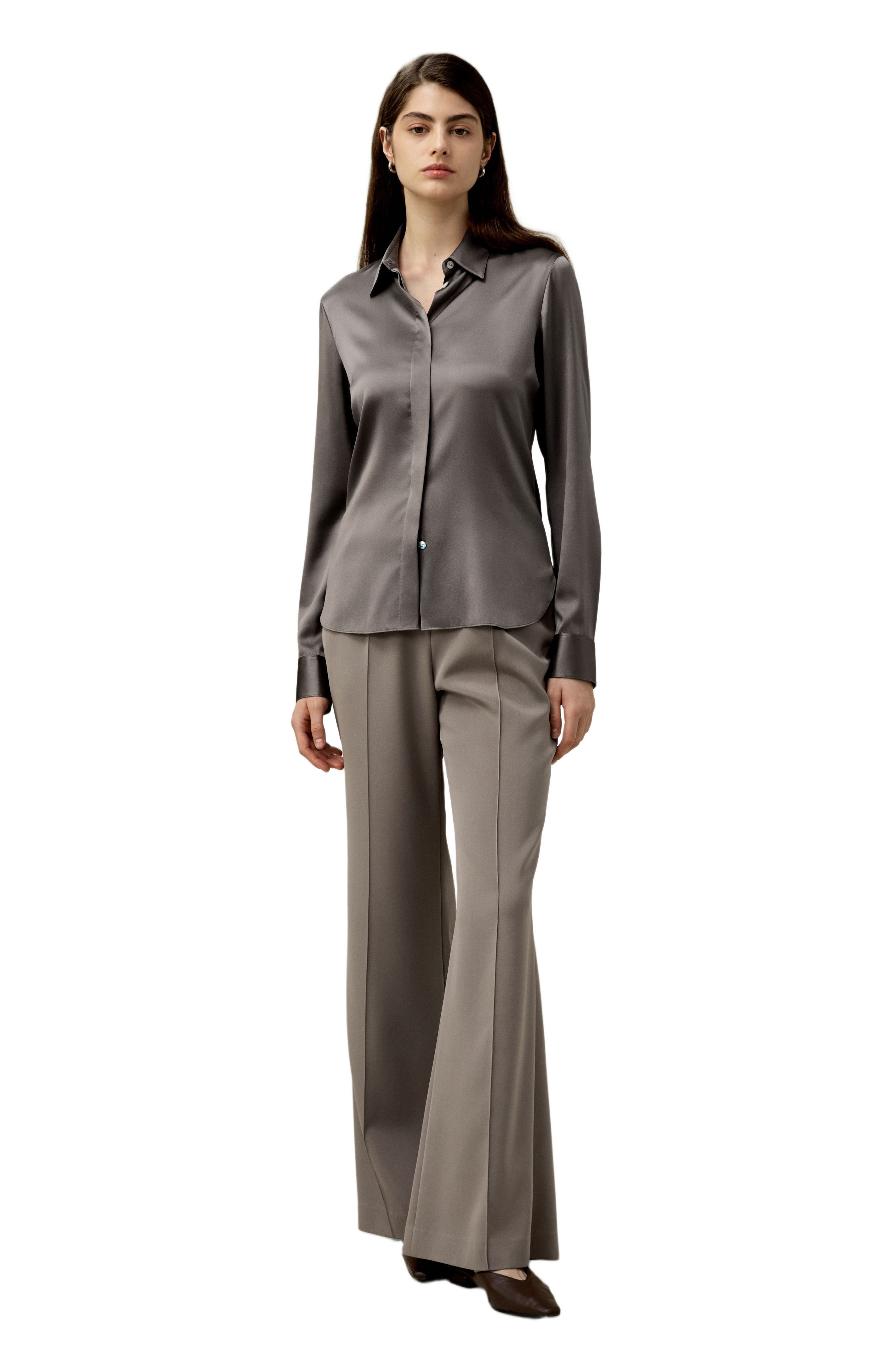 Elegant Silhouette Silk Shirt - image 3