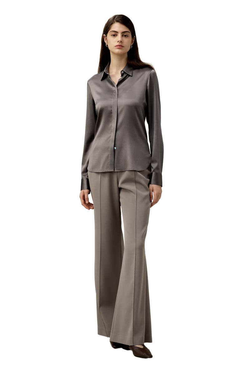 Lilysilk Elegant Silhouette Silk Shirt, Main, color, Mercury