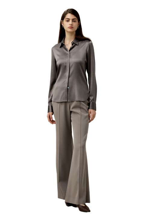 Elegant Silhouette Silk Shirt