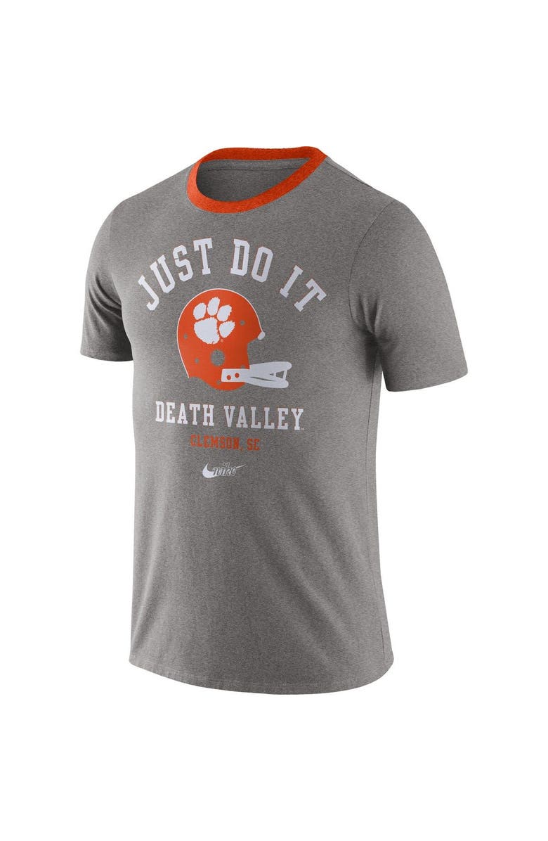 Nike Men's Nike Heathered Gray Clemson Tigers Vault Helmet Tri-Blend T-Shirt, Alternate, color, 