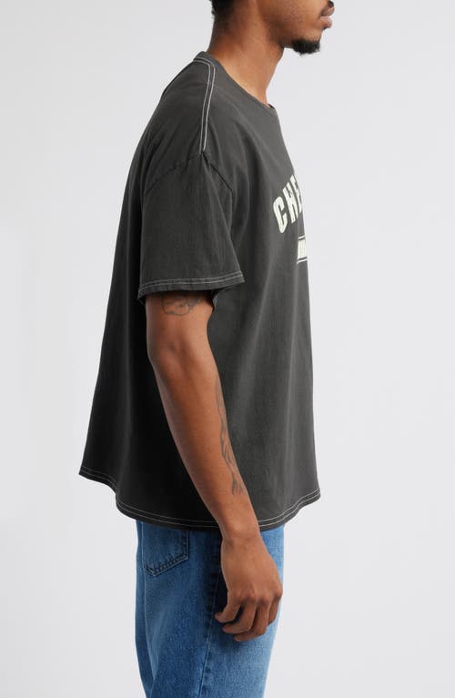Shop Goodie Two Sleeves Chevrolet Cotton Graphic T-shirt In Black Pigment Dye